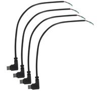 FESTFENDS Cavo USB Tipo C 4 Pin a 90 Gradi Corto 0,25 M in Pvc Estremità Aperta per Alimentazione e Dati, Set 4 Pezzi per Riparazione e Creazione Cavi USB Fai da Te