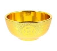 FESTFENDS Ciotola Plastica Riutilizzabile Oro per Offerte Buddiste, Decorazione Casa e Tempio Design Dorato e Lavorazione Artigianale Meticolosa