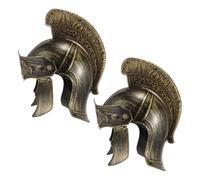FESTFENDS Costume da Cavaliere Medievale 2 Pezzi Elmo in Plastica Oro, Comodo e Resistente, Accessorio Unico per Performance e Cosplay Adulti