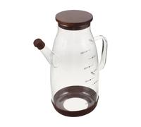 FESTFENDS Dosatore per olio in vetro per cucina, ampolla in vetro da 1000 ml con tappo e tacche di misurazione, versatore per olio a prova di perdite per friggere o cuocere al forno.
