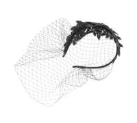 FESTFENDS Fascia Velo da Donna Nera in Pizzo Vintage Accessorio Capelli Elegante per Sposa e Mascherata Cerchietto Leggero e Confortevole per Addio al Nubilato e Acconciature Chic