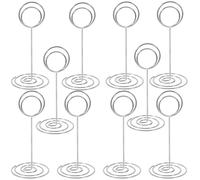 FESTFENDS Portafoto da Tavolo Multiplo in Acciaio al Carbonio Argento Base a Spirale, 10 Pezzi per Tenere in Ordine Foto e Memo, per Decorazioni Casa e Feste Compleanno