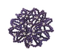 FESTFENDS Rete elastica per capelli: copri-chignon blu navy con perle e strass, copricapo all'uncinetto fatto a mano per donne e ragazze, ideale per lezioni di danza classica e spettacoli.