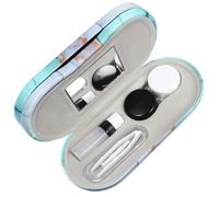 FESTFENDS Scatola per Occhiali a Doppio Strato in PU Tessuto Floccato Custodia Portatile Multiuso Specchio Adatta per Viaggi e Riporre Occhiali e Lenti a Contatto