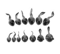 FESTFENDS Set 13 Pezzi Statuine di Girini in Resina Nera, Design Creativo e Versatile per Decorazione Balconi e Piscina, Miniature per Giardino e Paesaggio Domestico
