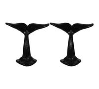 FESTFENDS Set 2 Ganci Forma di Coda di Balena Appendini Spessi e Resistenti in Ghisa Nera Vintage Decorativo per Cucina e Hotel