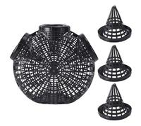 FESTFENDS Set Trappole per Pesca Portatile 3 Pezzi Gabbia Nera a 3 Fori, Rete Riutilizzabile per Gamberi, Granchi e Anguille, per Stagni e Fiumi, Resistente e Compatta