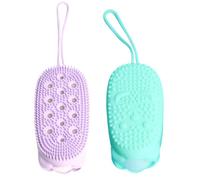 FESTFENDS Spazzola da Bagno in Gel di Silice 2 Pezzi Spugna, Pennello per Fango e Massaggio Corpo, Accessorio da Bagno e Adulti, Colore Casuale, Asciugamano da Doccia Corda