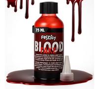 Festicy Sangue artificiale da 75 ml, realistico fake blood per Halloween, sangue artificiale lavabile, per la pelle, Halloween, trucco per Halloween, sangue finto