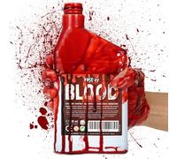 Festicy Sangue Finto Lavabile 500 ml Halloween 2025 I Sangue Finto per Costume Zombie, Vampiro e Mostro Halloween I Perfetto per Trucco, Maschera e Vestiti I Lavabile su Tessuti e Pelle