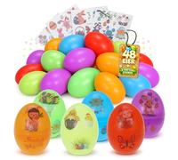 Festicy Uova di Pasqua in Plastica 48 Pezzi I Uova Vuote 6x4 cm con Base Piatta e Stickers I Decorazioni Pasquali per Tavola e Casa I Kit Completo per Grandi Feste I Regalo Pasqua 2026