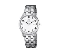 Festina CLASSIC F6840/1 - Orologio da uomo al quarzo con display analogico bianco e cinturino in acciaio inox argentato, bianco/argento., Bracciale