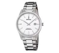 Festina Classico Acciaio Quadrante Bianco Data F20511-2 50M Orologio da Uomo