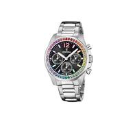 Festina Orologio Donna Boyfriend F20606/3 Cronografo Quarzo Acciaio 316L 10 ATM Argento