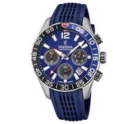 Festina Cronografo Da Uomo | Cinturino In Silicone Blu | Quadrante Blu F20517/1