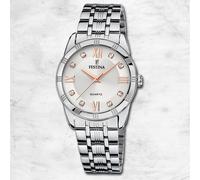 Festina Donna Orologio Polso Boyfriend Quarzo Acciaio Argento Rosa UF16940/B