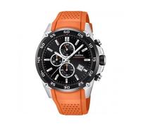 Festina F20330/4 Men's Chronograph Watch - Black Dial, Orange Strap, 47mm, 100m WR