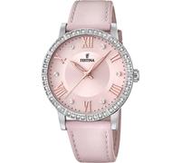 Festina F20412/2 Women's Watch - Pink Leather Strap, Crystal Accents