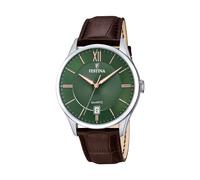 Festina F20426/8 Men’s Classic Watch - Green Dial, Brown Leather, 43mm