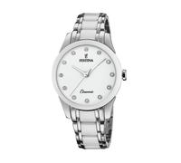 Festina F20499/1 Women's Quartz Watch - White Dial, Ceramic & Steel Bracelet