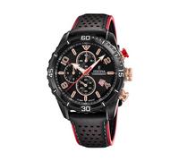 Festina F20519/4 Chrono Sport Men's Watch - 45mm Black Dial, Leather Strap, 100M