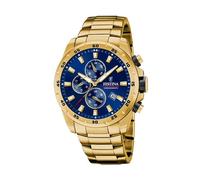Festina F20541/2 Chrono Sport Men's Watch - Gold Stainless Steel, Blue Dial, 45mm