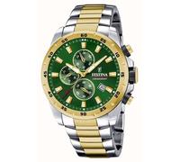 Festina F20562/3 Chrono Sport Men's Watch - Green Dial, Two-Tone Steel, 45mm