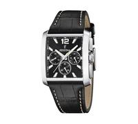 Festina F20636 On The Square Men's Analogue Watch with Leather Strap - Quartz Movement - Chronograph - Mineral Glass with High Resistance - Waterproof up to 5 ATM - Elegant