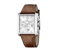 Festina F20636 On The Square Men's Analogue Watch with Leather Strap - Quartz Movement - Chronograph - Mineral Glass with High Resistance - Waterproof up to 5 ATM - Elegant
