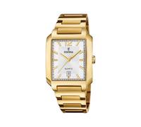 Festina F20678/2 On the Square Men's Watch - Gold Stainless Steel, Silver Dial, Quartz