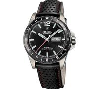 Festina F20699/4 Titanium Men's Watch - Quartz, Black Dial, Leather Strap, 43mm