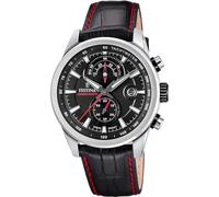 Festina men's black timeless chronograph leather watch bracelet Timeless ChronographBlack