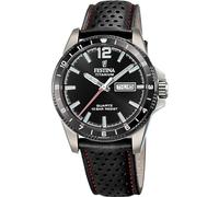 Festina men's black titanium leather watch bracelet Calendario TitaniumBlack Titanium
