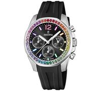 Festina Orologio Crono Da Donna In Acciaio Con Set Cz E Cinturino In F20610/3