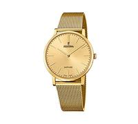 Festina Orologio da uomo placcato in oro PVD con bracciale a maglie F20022/2