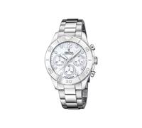 Festina Orologio Donna Analogico Acciaio Inossidabile 316L Argento - Quarzo Cronografo - Vetro minerale alta resistenza - Impermeabile 10 ATM F20603/1 - Boyfriend Collection