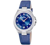 Festina Orologio Donna Analogico in Acciaio Inossidabile e Pelle Blu
