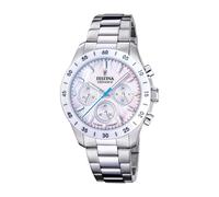 Festina Orologio Unisex Analogico Acciaio Inossidabile 316L Argento - Quarzo Cronografo - Vetro minerale alta resistenza - Impermeabile 10 ATM F20693/1 - Ceramic