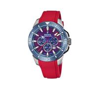 Festina Orologio Uomo Analogico con Cinturino in Caucciù Rosso - Movimento al Quarzo - Cronografo - Calendario - Vetro Minerale ad Alta Resistenza - Impermeabile 10 ATM F20642/2 Chrono Bike