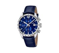 Festina Orologio Uomo Analogico in Pelle Blu - Movimento al Quarzo - Cronografo - Calendario - Vetro Minerale ad Alta Resistenza - Impermeabile 5 ATM - Elegante F16760/3 Timeless Chronograph