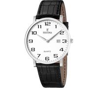 Festina Orologio Uomo F16476/1 Correa Clasico cassa di Acciaio inossidabile 316l Grigio cinturino in Pelle Nero