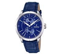 Festina Retro Multifunction Leather Strap Blue Dial Quartz F16573-7 Mens Watch