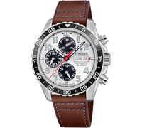 Festina Orologio Uomo F20056/1 Swiss Made Automatico cassa di Acciaio inossidabile 316l Grigio cinturino in Pelle Marrone