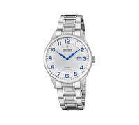 Festina SWISS MADE Orologio Uomo Analogico Acciaio 316L Argento - Quarzo Data - Vetro Zaffiro Resistente - Impermeabile 10 ATM - F20067/1 Classic Steel