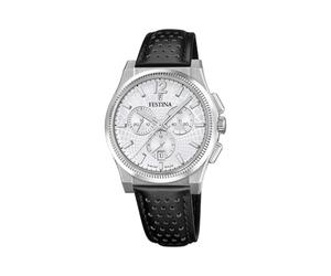 Festina Swiss Made Orologio Uomo Analogico in Pelle Nero