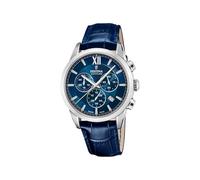 Festina SWISS MADE Orologio Uomo Analogico Pelle Blu - Quarzo Cronografo, Data - Vetro Zaffiro Resistente - Impermeabile 10 ATM Elegante - F20041/2 Chrono