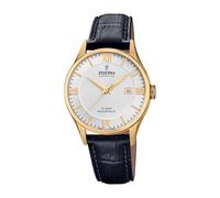 Festina SWISS MADE Orologio Uomo Analogico Pelle Nera - Quarzo Data - Vetro Zaffiro Resistente - Impermeabile 10 ATM Elegante - F20010/2 Classic Leather