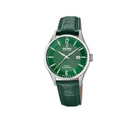 Festina SWISS MADE Orologio Uomo Analogico Pelle Verde - Quarzo Data - Vetro Zaffiro Resistente - Impermeabile 10 ATM Elegante - F20007/5 Classic Leather