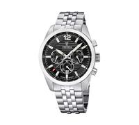 Festina Timeless Chronograph F20742/3 Men's 44 mm Quartz Watch - Black Dial, Stainless Steel Bracelet, 10 ATM