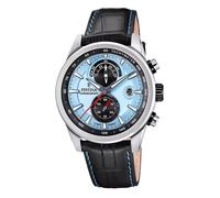 Festina Timeless Chronograph Leather Strap Blue Dial Quartz F20695-2 Mens Watch